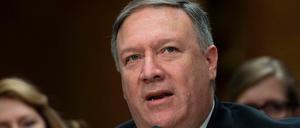 (FILES) In this file photo taken on April 12, 2018 US Secretary of State nominee Mike Pompeo testifies before the Senate Foreign Relations Committee during his confirmation hearing on Capitol Hill in Washington, DC.US President Donald Trump&amp;apos;s pick for secretary of state, Mike Pompeo, is set to be confirmed as America&amp;apos;s top diplomat April 26, 2018 after narrowly winning approval from a US senate panel. The midday confirmation vote in the US Senate comes days after a dramatic last-minute flip by Republican Senator Rand Paul gave Pompeo, currently the CIA Director, a narrow edge among committee members. / AFP PHOTO / JIM WATSON