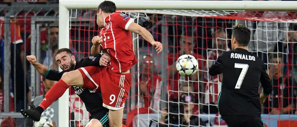 Robert Lewandowski im Hinspiel gegen die Männer von Real Madrid