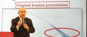 Israels Premier Benjamin Netanjahu beschuldigt den Iran, ein "geheimes Atomprogramm" zu führen. 