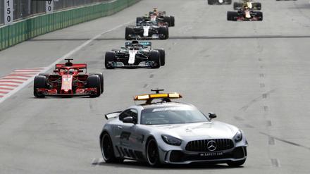 Alles sicher. Das Safety Car fuhr in Baku häufig an der Spitze des Feldes.
