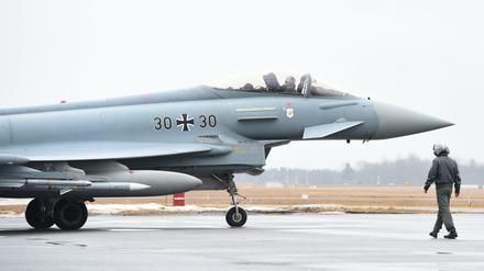Am Boden: Ein Eurofighter des Bundeswehr.