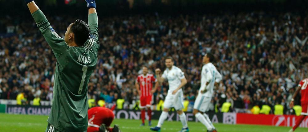 Die Bayern draußen. Madrids Torwart Keylor Navas (links) kann nach dem Schlusspfiff jubeln.
