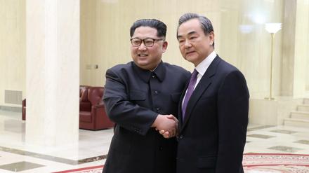 Der chinesische Außenminister Wang Yi bei seinem Besuch in Nordkorea. 