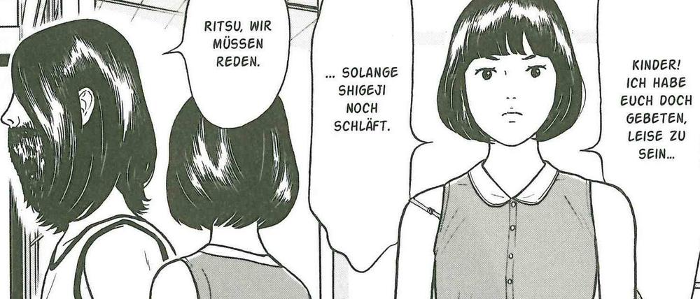 Blicke, Hände, Füße: Eine Seite aus „Chiisakobe“.