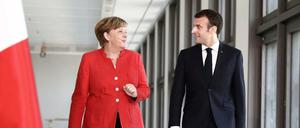 Bundeskanzlerin Angela Merkel und der französische Präsident Emmanuel Macron im April in Berlin.