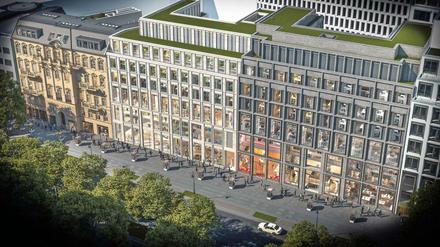 Alt und Neu. Das künftige Gebäudeensemble am Kurfüstendamm 12-15 zwischen dem Breitscheidplatz und der Joachimsthaler Straße.