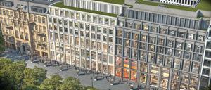 Alt und Neu. Das künftige Gebäudeensemble am Kurfüstendamm 12-15 zwischen dem Breitscheidplatz und der Joachimsthaler Straße.