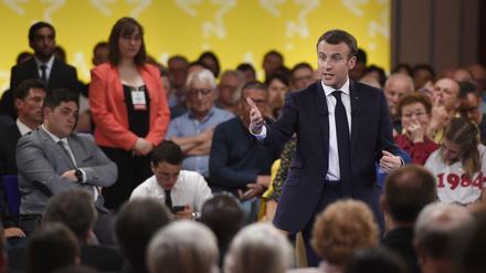 Frankreichs Präsident Macron beim EU-Bürgerdialog in den Vogesen Mitte des vergangenen Monats.