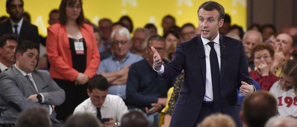 Frankreichs Präsident Macron beim EU-Bürgerdialog in den Vogesen Mitte des vergangenen Monats.