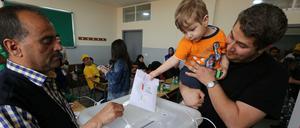 Wähler am Sonntag im Libanon