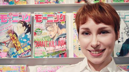 Mangaka Inga Steinmetz zeichnet am Donnerstag Porträts der Festivalbesucher.