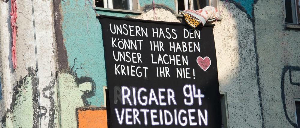 Vor allem in der Rigaer Straße in Friedrichshain sollen die "Chaostage" stattfinden.