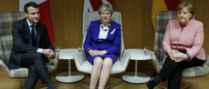 Was nun? Frankreichs Präsident Macron, Großbritanniens Premierministerin May und Kanzlerin Merkel wollen den Atomdeal bewahren. Nur ist nicht klar, wie.