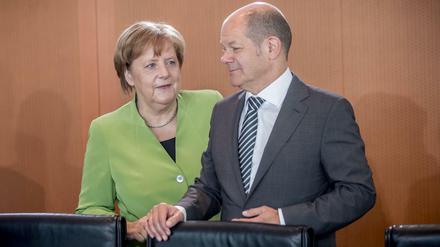 Konflikte im Anflug? Bundeskanzlerin Angela Merkel und Vizekanzler Olaf Scholz. 