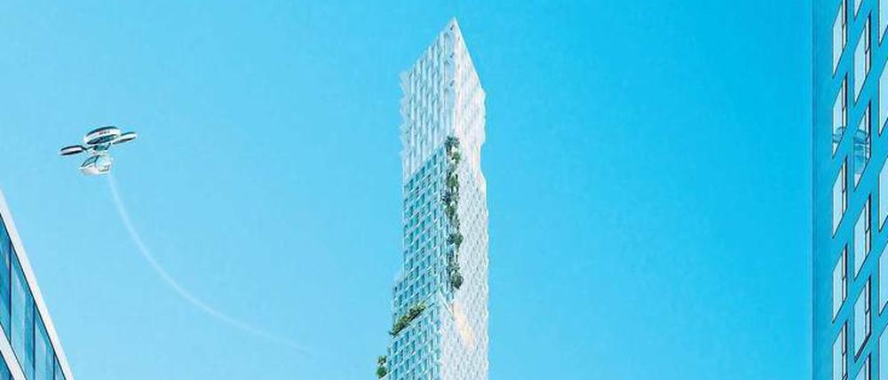 Berliner Spitze. Dieser Hochhaus-Entwurf stammt von Architekt Christoph Langhof.