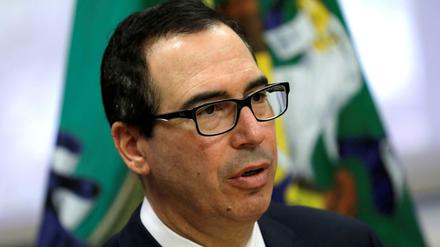 Steve Mnuchin im April bei einer Pressekonferenz in Washington.