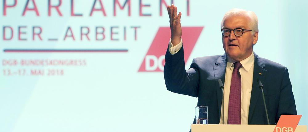 Eine "Ethik der Digitalisierung", forderte Bundespräsident Frank-Walter Steinmeier zur Eröffnung des Bundeskongresses des Deutschen Gewerkschaftsbundes (DGB) am Sonntag in Berlin.