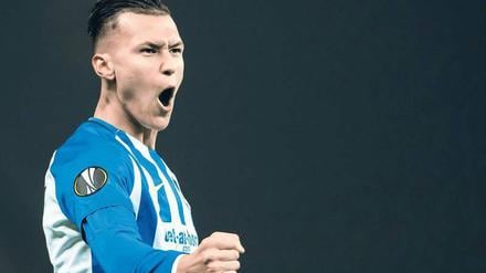 Davie Selke, 23, hat in seiner ersten Saison für Hertha BSC zehn Tore in der Bundesliga erzielt.