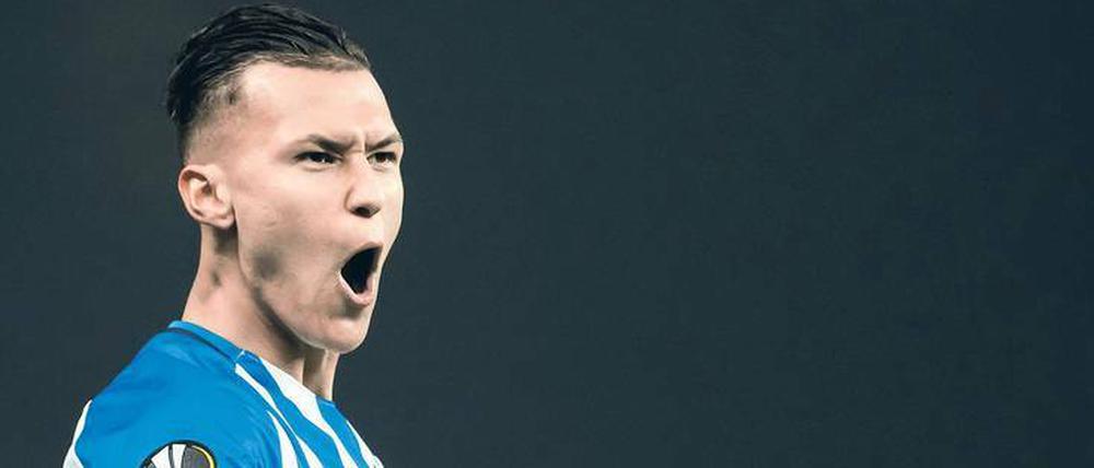 Davie Selke, 23, hat in seiner ersten Saison für Hertha BSC zehn Tore in der Bundesliga erzielt.