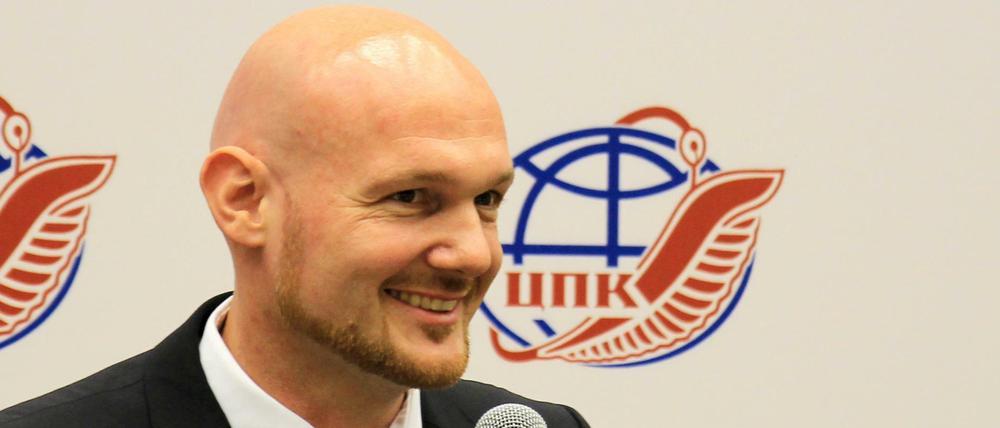 Gut gelaunt und in fließendem Russisch. Der deutsche Astronaut Alexander Gerst am Montag in Moskau.