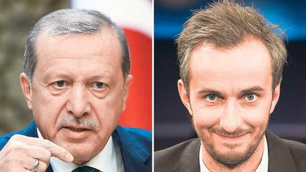 Treffen sich - indirekt - mal wieder vor Gericht: Recep Tayyip Erdogan (links) und Jan Böhmermann