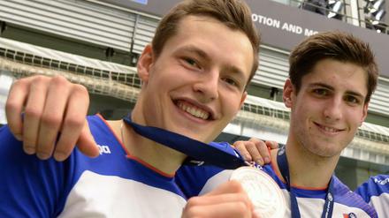 Jan Zimmermann (links) und Moritz Reichert spielten vor zwei Jahren noch gemeinsam in Frankfurt.