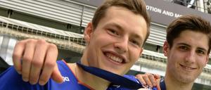 Jan Zimmermann (links) und Moritz Reichert spielten vor zwei Jahren noch gemeinsam in Frankfurt.