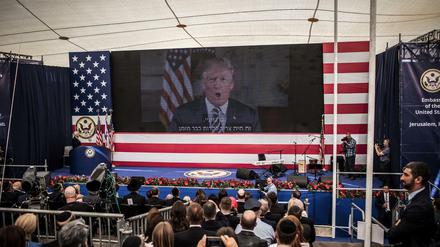 Eine Rede von US-Präsident Trump wird bei der Eröffnung der neuen US Botschaft in Jerusalem übertragen.