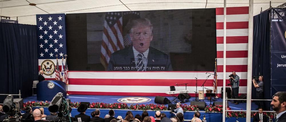 Eine Rede von US-Präsident Trump wird bei der Eröffnung der neuen US Botschaft in Jerusalem übertragen.