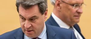 Markus Söder, Ministerpräsident von Bayern, und Joachim Herrmann, Innenminister von Bayern