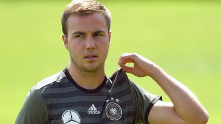 Mario Götze beim Training der deutschen Nationalmannschaft