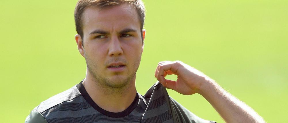 Mario Götze beim Training der deutschen Nationalmannschaft