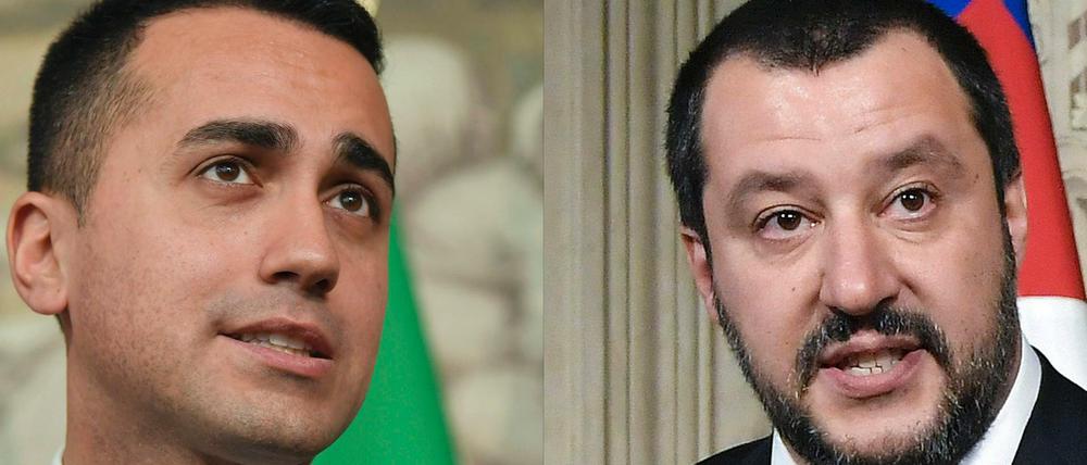 Parteichef der Fünf-Sterne-Bewegung Luigi Di Maio (links) mit Italiens Präsident Sergio Mattarella.