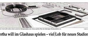 Ein Ausschnitt aus dem Tagesspiegel. Der Entwurf ähnelt von der Lage dem heutigen.