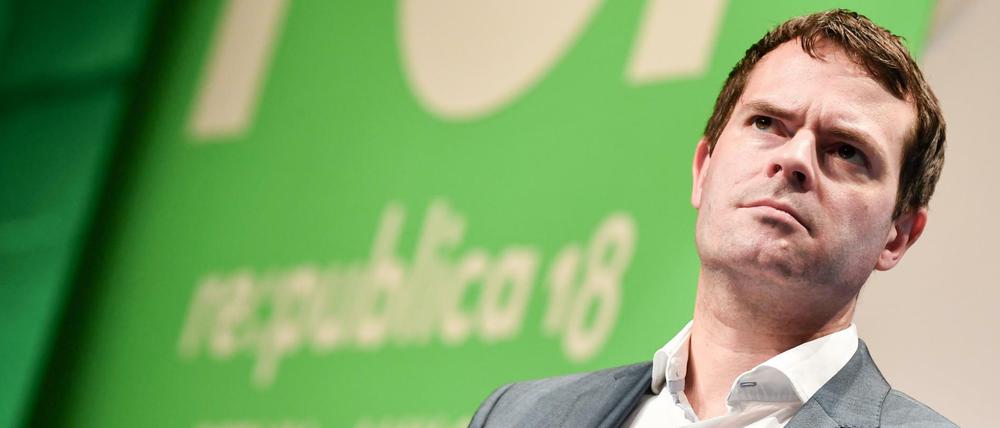 Björn Lars Böhning (SPD) an der Internetkonferenz re:publica. 