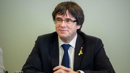 Carles Puigdemont nimmt an einem Treffen des katalanischen Wahlbündnisses Junts per Catalunya teil. 