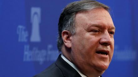 Mike Pompeo spricht in der Heritage Foundation in Washington über die Iran-Politik der USA. 