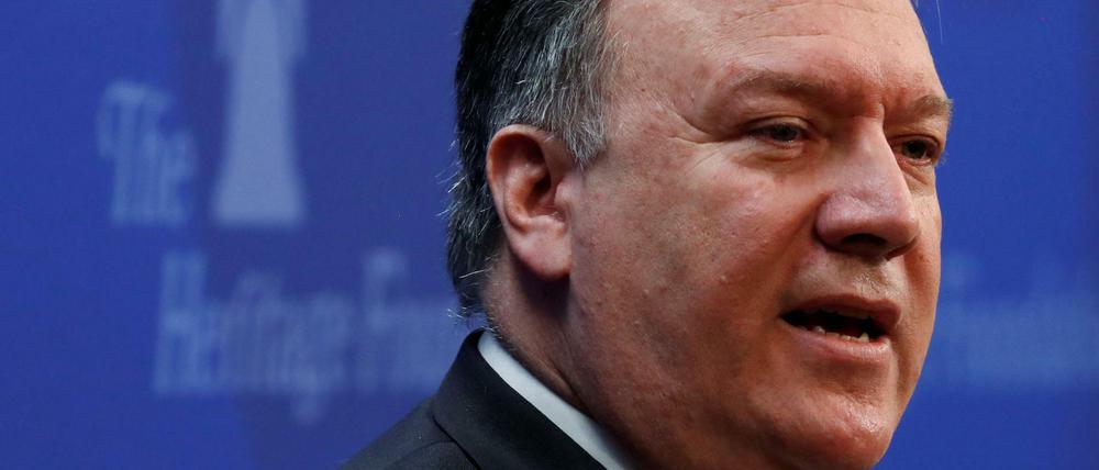 Mike Pompeo spricht in der Heritage Foundation in Washington über die Iran-Politik der USA.