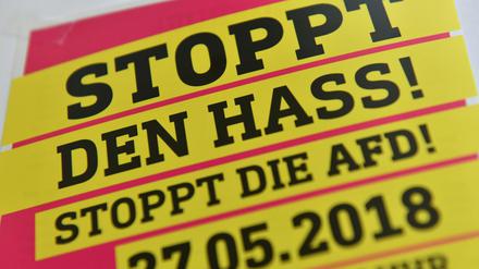 Das Bündnis "Stoppt den Hass - Stoppt die AfD" will gegen die AfD-Demonstration "Zukunft Deutschland" protestieren.