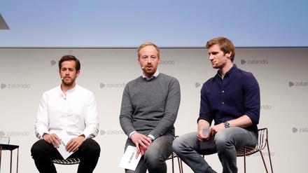 Zalando-Hauptversammlung in Berlin, mit Vorstandsvorsitzender Robert Gentz, Rubin Ritter, David Schneider.