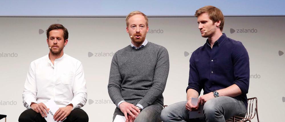 Zalando-Hauptversammlung in Berlin, mit Vorstandsvorsitzender Robert Gentz, Rubin Ritter, David Schneider.