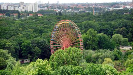 Altes Spreepark-Riesenrad im Plänterwald in Berlin-Treptow.