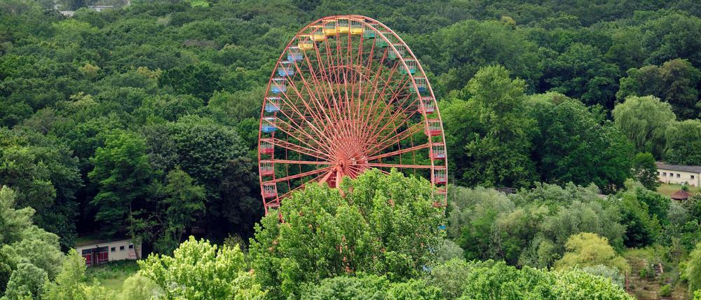 Altes Spreepark-Riesenrad im Plänterwald in Berlin-Treptow.