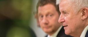 Bundesinnenminister Horst Seehofer und Sachsens Ministerpräsident Michael Kretschmer, CDU.