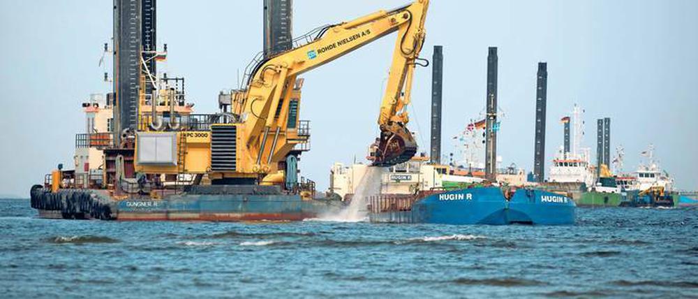 Baggern für russisches Gas. Bei Lubmin werden Vorbereitungen für Nord Stream 2 getroffen. 