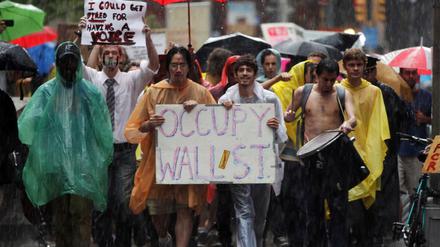 Eins von vielen Gesichtern der Antiglobalisierungsstimmung: Die "Occupy Wall Street"-Kampagne beim Protestmarsch durch New York in 2011. 