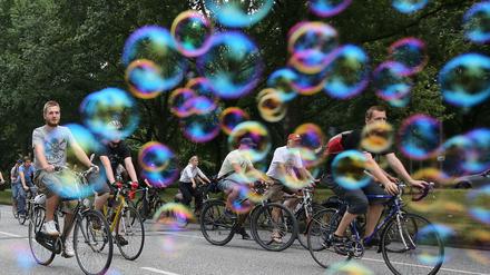 Große Schwester: Die Fahrraddemo "Critical Mass".