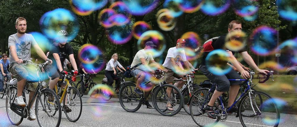 Große Schwester: Die Fahrraddemo "Critical Mass".