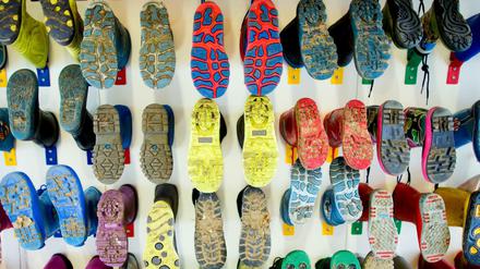 Gummistiefel in einer Kindertageseinrichtung in Essen 