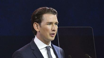 Der österreichische Kanzler Sebastian Kurz im Mai bei einer Rede in Wien.